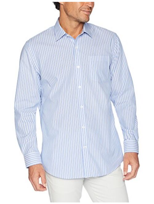 Amazon Essentials Men's Regular-Fit Wrinkle-Resistant Long-Sleeve Stripe Dress Shirt