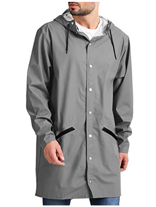 Buy JINIDU Men's Lightweight Waterproof Rain Jacket Packable Outdoor ...