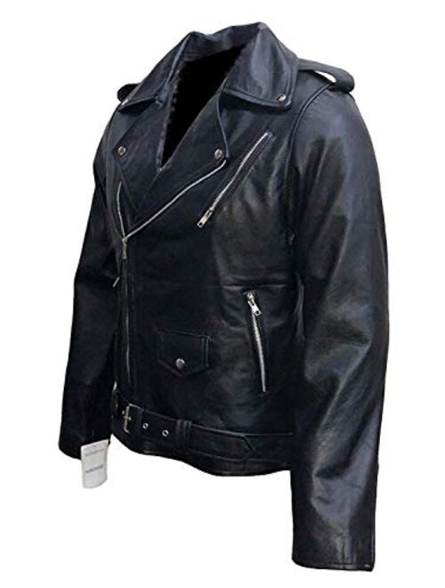 Men's Black Faux Leather Slim Fit Jacket
