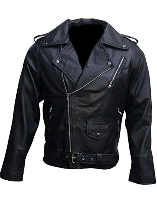 Men's Black Faux Leather Slim Fit Jacket