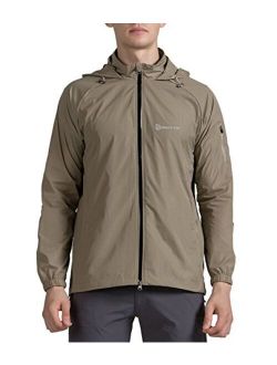 Outto Men's Lightweight Jacket Rain Resistant UV Protection Quick Drying Windproof Skin Coat