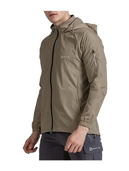 Outto Mens Lightweight Jacket Rain Resistant UV Protection Quick Drying Windproof Skin Coat