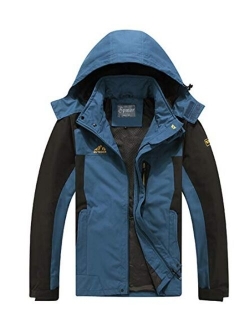 Spmor Men's Outdoor Sports Hooded Windproof Ski Jacket Waterproof Rain Coat