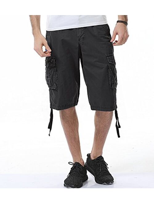 DONGD Mens Cargo Shorts Cotton Relaxed Fit Camouflage Camo Cargo Short