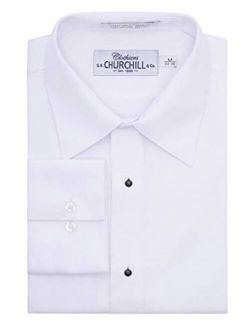 White No Pleat Tuxedo Shirt - Medium-15.5 Neck 32/33 Sleeve