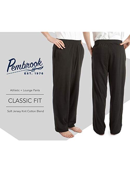 Pembrook Mens Jersey Knit Pants with Elastic Waistband