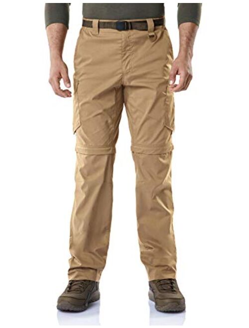 Zip Off Lightweight Stretch UPF 50 Work Outdoor Pants CQR Men's Convertible Cargo Pants Water Resistant Hiking Pants 