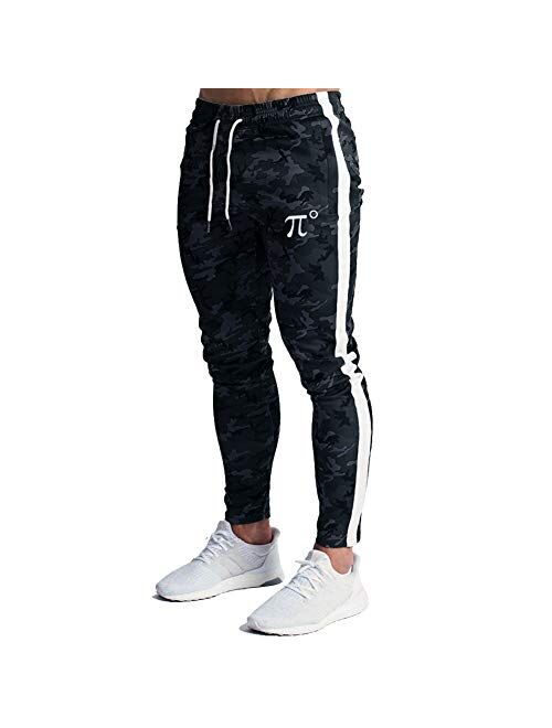 Wangdo Men's Zipper Pockets Camouflage Joggers Sweatpants for Casual Gym Workout Slim Sport Drawstring Long Pants
