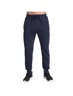 Men's Lightweight Joggers Casual Slim Sweatpants Track Pants with Zipper Pockets