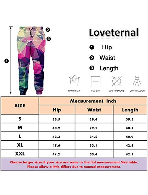 Loveternal Men Women 3D Digital Print Graphric Cool Joggers Casual Pants Sports Sweatpants