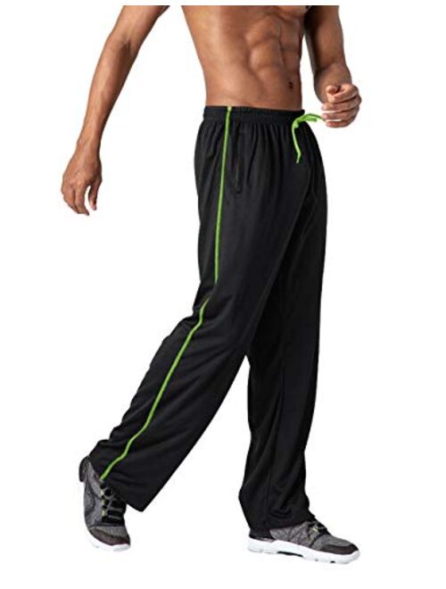 TOTNMC Men's Lightweight Workout Sweatpants Open Bottom Athletic Track Pants for Running,Training