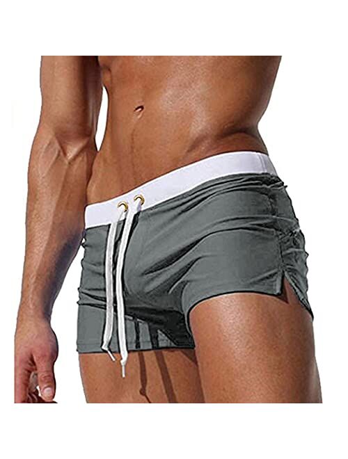 COOFANDY Men's Swim Trunks Quick Dry Beach Boxer Briefs Swimwear Board Shorts with Zipper Pocket