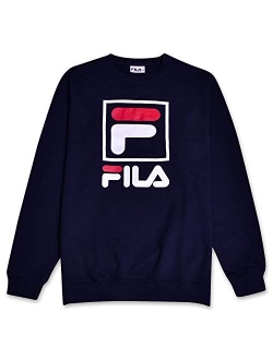 Sweatshirt For Men Big And Tall French Terry Crewneck Sweatshirt FILA Logo