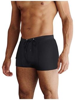 Men's Square Leg Swim Briefs Printed Athletic Swimwear Brief Swimsuit Swimming Boxer Trunks
