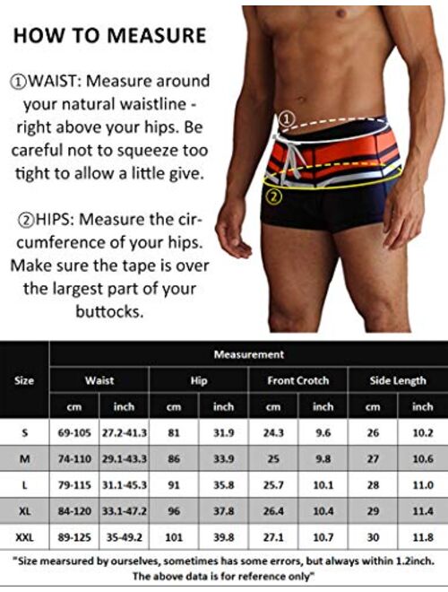 COOFANDY Men's Square Leg Swim Briefs Printed Athletic Swimwear Brief Swimsuit Swimming Boxer Trunks