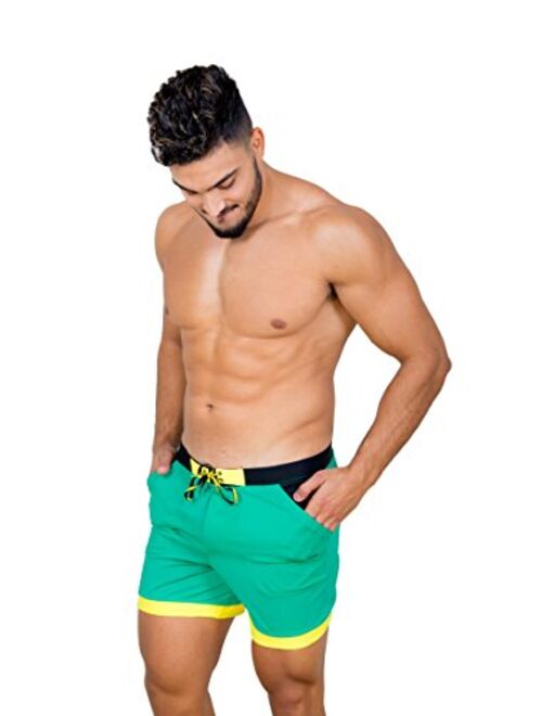 Taddlee Men Swimwear Solid Basic Long Swim Boxer Trunks Board Shorts Swimsuits