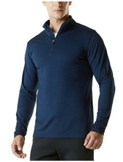 TSLA Men's Winterwear Sporty Slim Fit 1/4 Zip Fleece Lining Sweatshirt