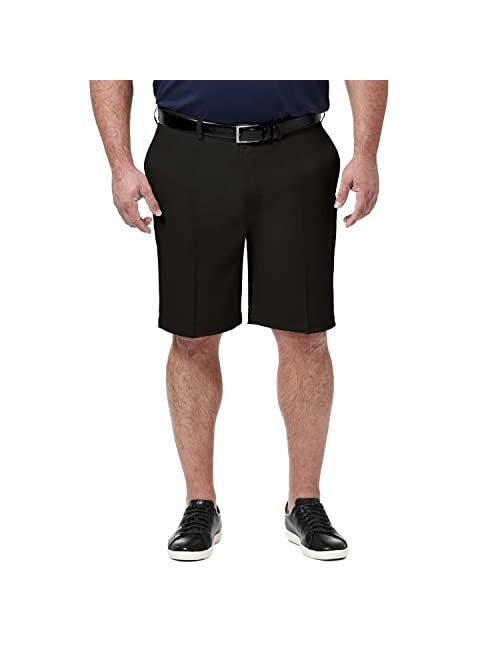 Haggar Men's Cool 18 Pro Straight Fit 4-Way Stretch Flat Front Expandable Waist Short with Big & Tall Sizes