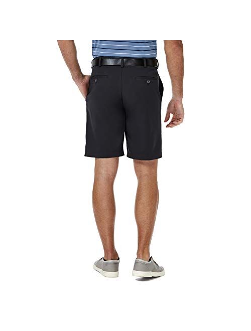 Haggar Men's Cool 18 Pro Straight Fit 4-Way Stretch Flat Front Expandable Waist Short with Big & Tall Sizes