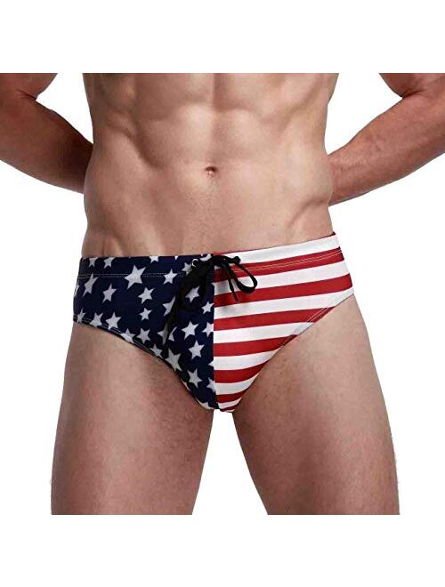 Linemoon Men's Colorful Boxer Swimming Trunks Fashion Solid Brief