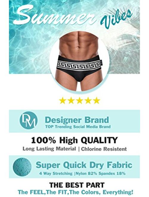 Danny Miami Men's Swimwear - Swim Briefs - Designer Bikini Swimsuit with Short Low Rise Trunk Cut - Made in USA