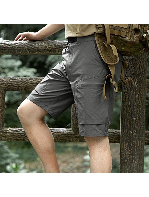 FREE SOLDIER Men's Lightweight Breathable Quick Dry Tactical Shorts Hiking Cargo Shorts Nylon Spandex