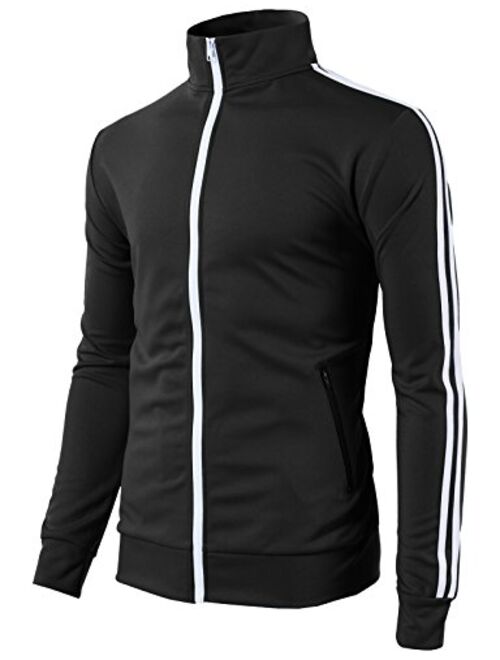 H2H Mens Active Slim Fit Track Lightweight Jacket Zip-up Long Sleeve Training Basic Designed 