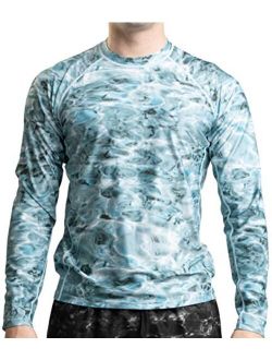 Aqua Design Rash Guard Men: UPF 50+ Long Sleeve Rashguard Swim Shirts for Men