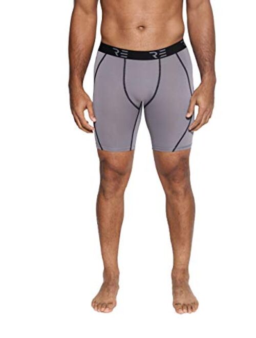 Real Essentials 5 Pack Mens Compression Shorts Men Quick Dry Performance Athletic Shorts