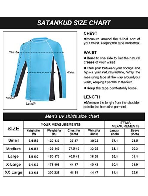 Mens Swim Shirts UPF 50+ UV Sun Protection Rashguard Long Sleeve Outdoor Dri-fit T-Shirt for Running,Fishing,Hiking,Workout