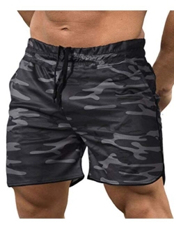 EVERWORTH Men's Gym Workout Boxing Shorts Running Short Pants Fitted Training Bodybuilding Jogger Short