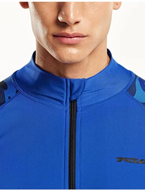 TSLA Men's Long Sleeve Zip Rash Guard, UPF50+ UV/Sun Protection Quick Dry Swim Shirts