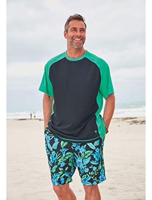 Kingsize Men's Big and Tall Raglan Sleeve Swim Shirt