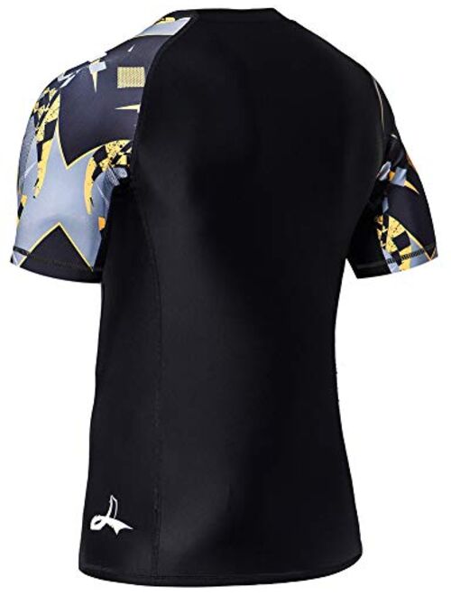LAFROI Men's Short Sleeve UPF 50+ Baselayer Skins Compression Rash Guard