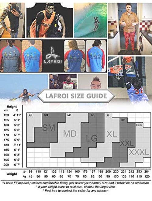 LAFROI Men's Long Sleeve UPF 50+ Loose Fit Rash Guard