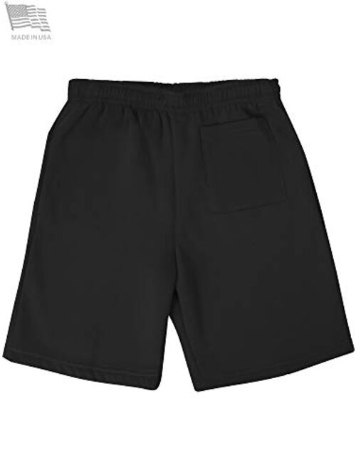 Ma Croix Essentials Mens Premium Brushed Sweat Shorts Lightweight Fleece Elastic Gym Loungewear