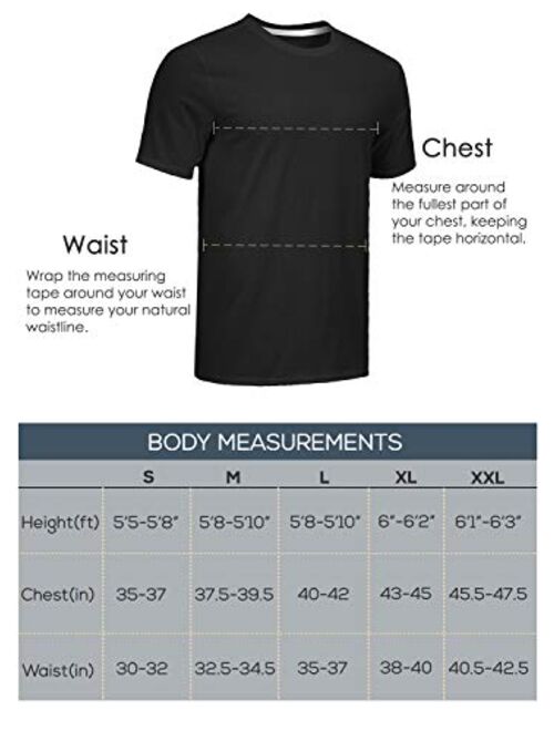 Mens Dry-Fit Moisture Wicking Active Athletic Performance Crew T-Shirt