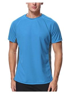 Sociala Men's Short Sleeve Rash Guard Loose Fit Swim Shirts UPF 50 Rashguard