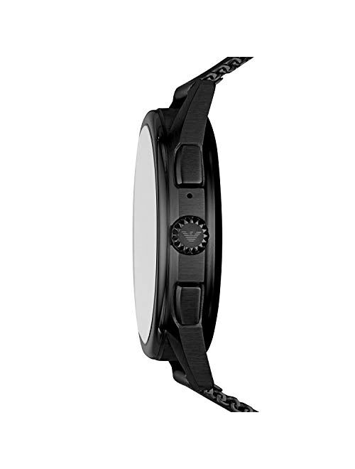 Emporio Armani Men's Smartwatch 2 Touchscreen Stainless Steel Mesh Smartwatch, Black-ART5019