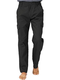 KESSER Cargo Pants for Men, Mens Work Pants with Pocket for Hiking Tactical Flat-Front Chino Pants