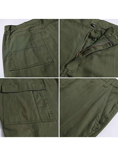 KESSER Cargo Pants for Men, Mens Work Pants with Pocket for Hiking Tactical Flat-Front Chino Pants