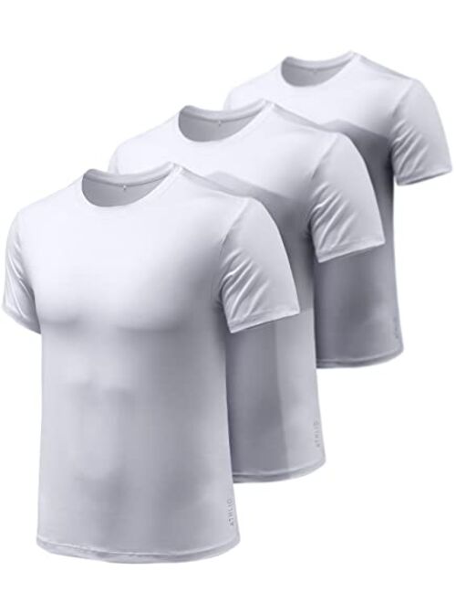 Sun Protection Quick Dry Athletic Shirts ATHLIO 2 or 3 Pack Mens Workout Running Shirts Short Sleeve Gym T-Shirts 