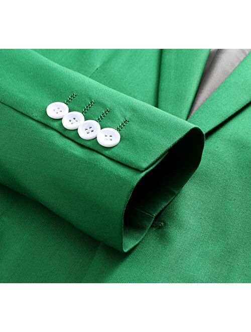 MOGU Mens Slim Fit 2 Piece Suit One Button Notch Lapel Tuxedo for Prom (Suit Jacket + Pants)