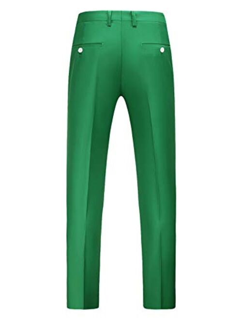 MOGU Mens Slim Fit 2 Piece Suit One Button Notch Lapel Tuxedo for Prom (Suit Jacket + Pants)