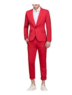 Men's Suit Single-Breasted One Button Center Vent 2 Pieces Slim Fit Formal Suits