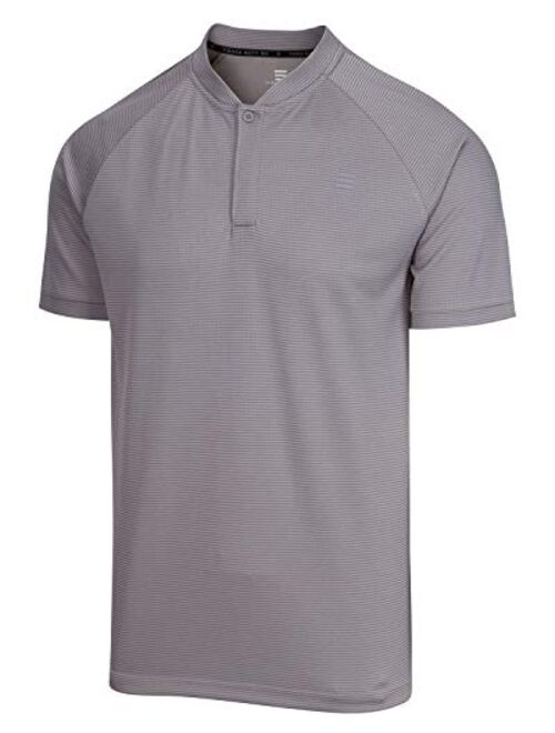 Three Sixty Six Collarless Golf Shirts for Men - Mens Casual Dry Fit Short Sleeve Polo, Lightweight and Breathable