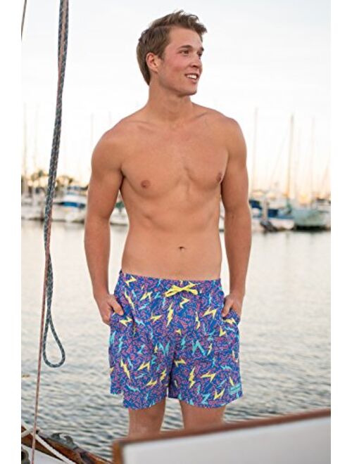 Tipsy Elves Men's Short Swim Trunks - Bright Neon Board Shorts for Vacation
