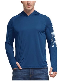 Men's UPF 50  Sun Protection Athletic Hoodie Long Sleeve Performance SPF/UV Outdoor Recreation Thumbholes Shirt