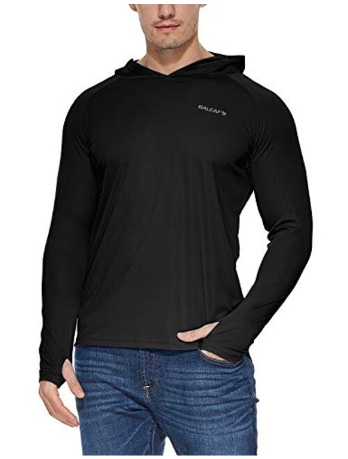BALEAF Men's UPF 50+ Sun Protection Athletic Hoodie Long Sleeve Performance SPF/UV Outdoor Recreation Thumbholes Shirt