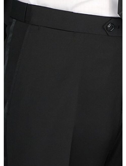 GN GIORGIO NAPOLI Men's Tuxedo Suit 1 Button Peak Lapel Jacket Adjustable Pants